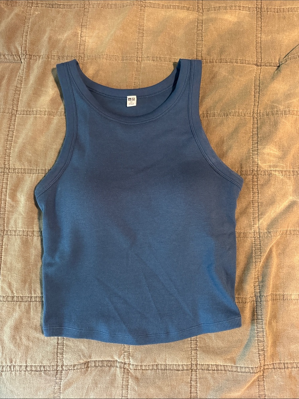 Classic Navy Ribbed Tank Top - Women